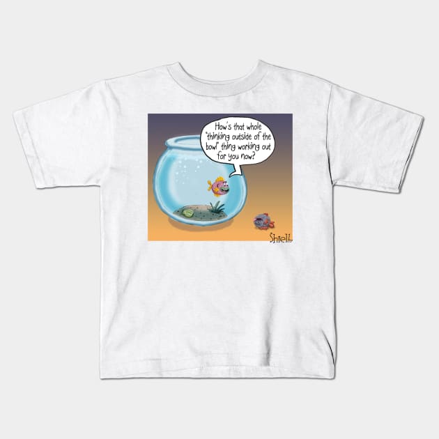 Thinking Outside of the Bowl Kids T-Shirt by macccc8